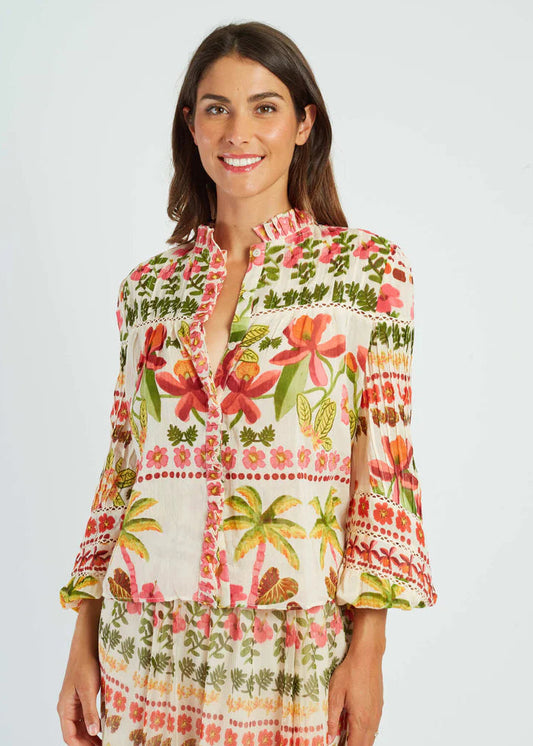 Blusa bohemia estampada floral