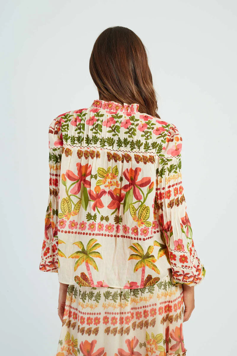 Blusa bohemia estampada floral