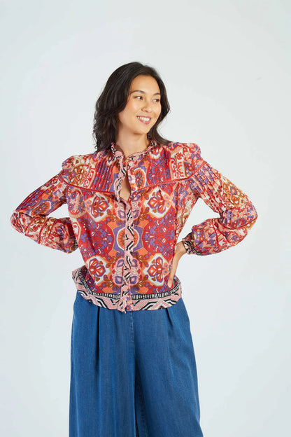 Blusa estampada roja