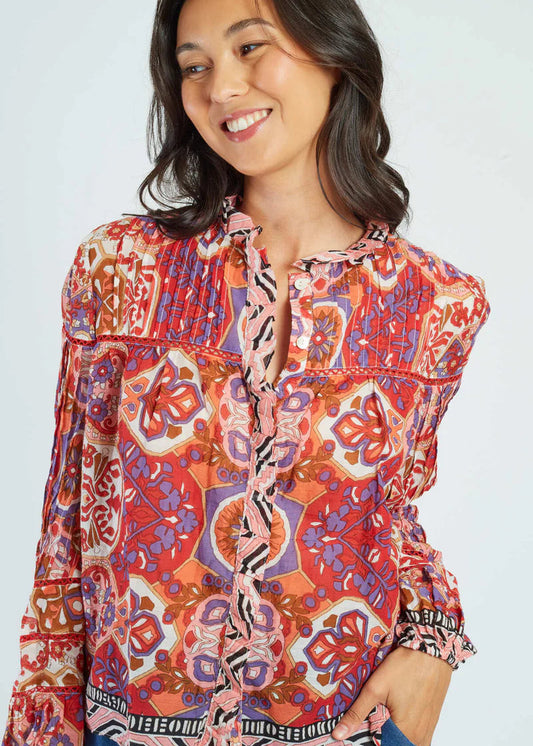 Blusa estampada roja