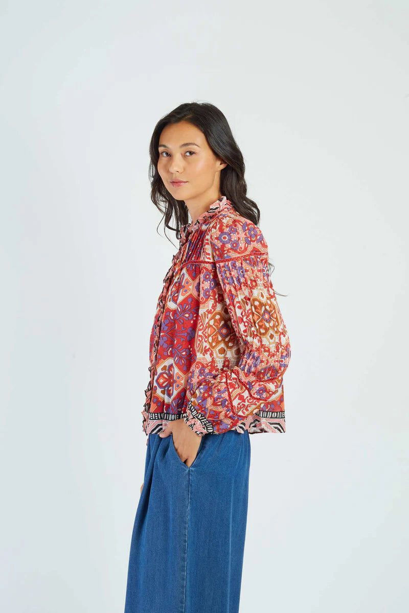 Blusa estampada roja