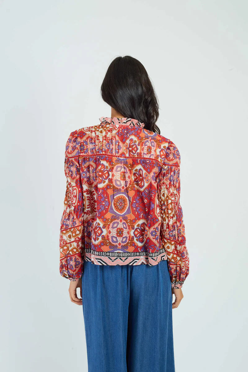 Blusa estampada roja