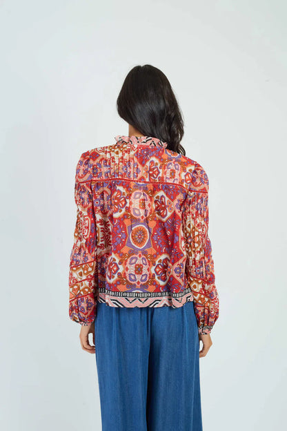 Blusa estampada roja