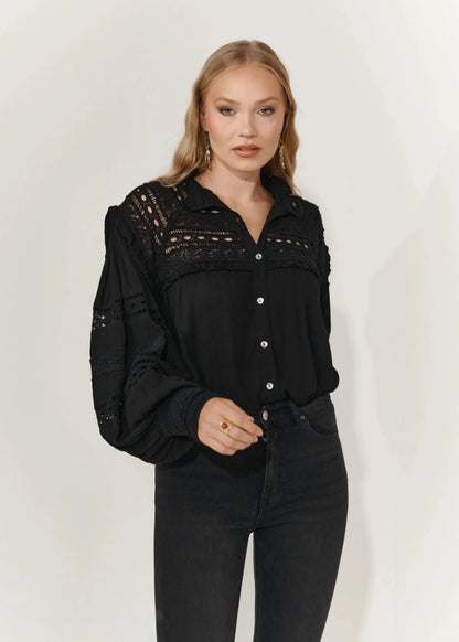 Camisa Rose Simone negro