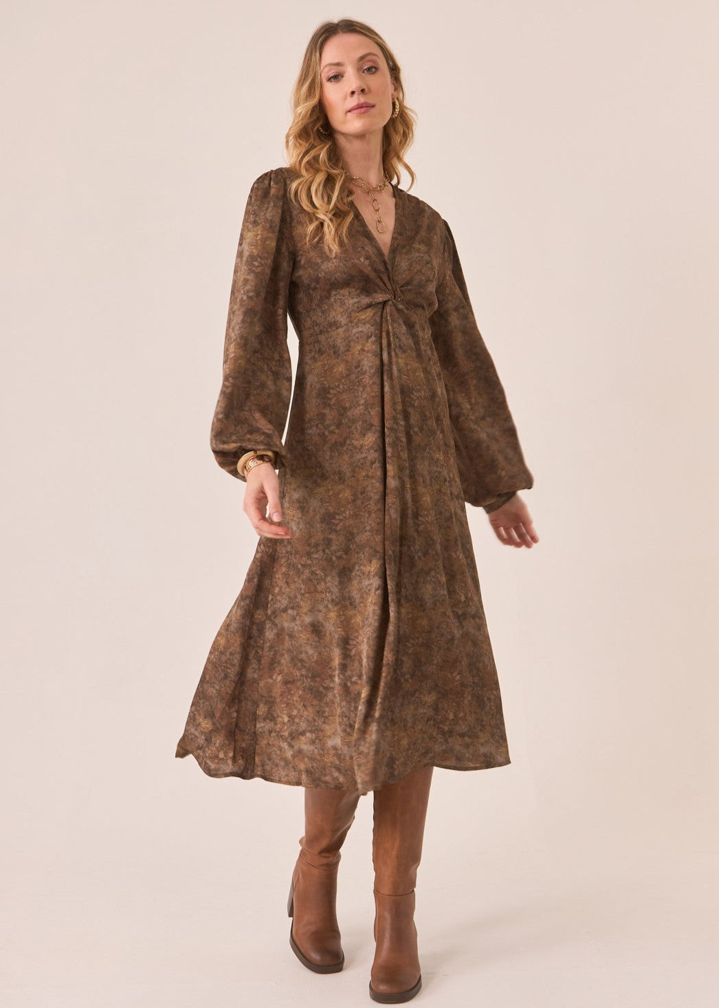 Vestido escote fruncido