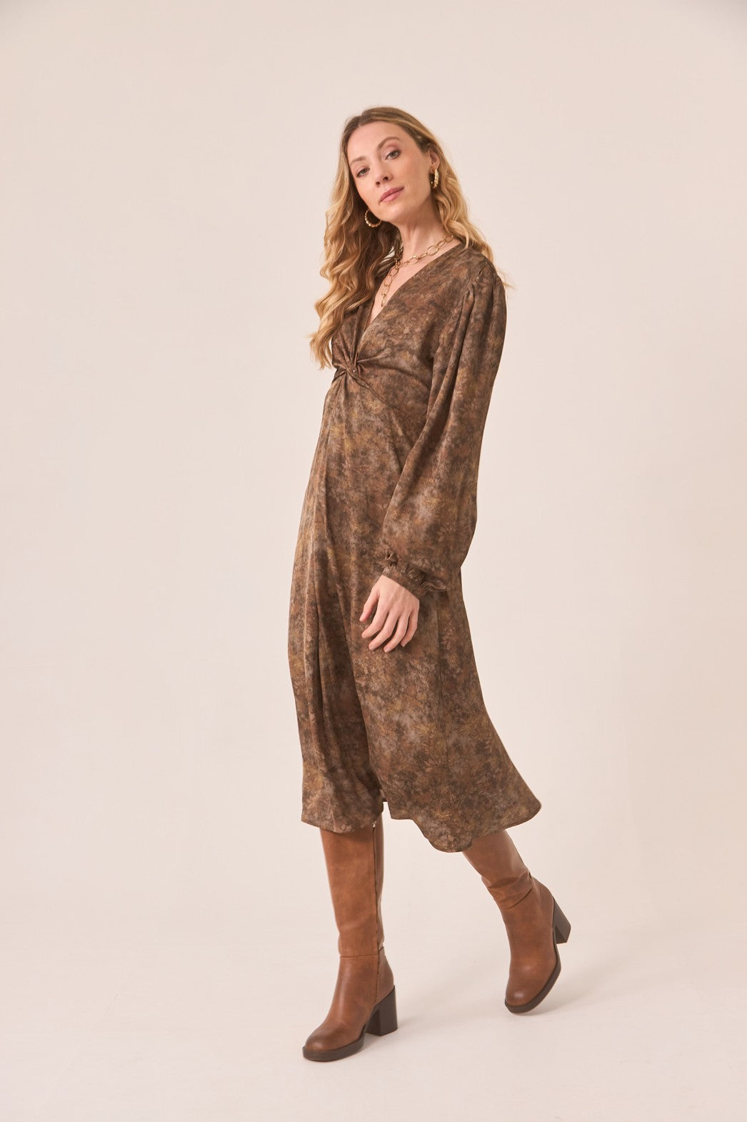 Vestido escote fruncido