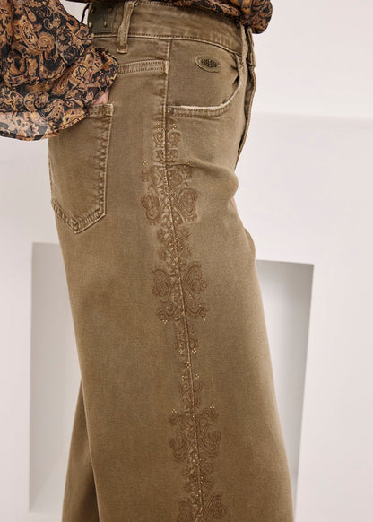 Jeans bordados laterales