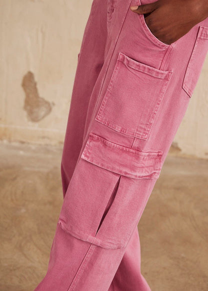 Jeans cargo rosa