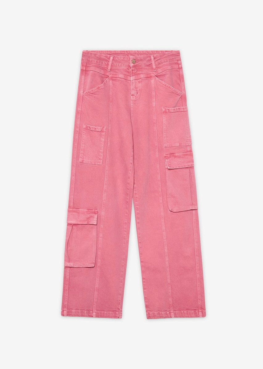 Jeans cargo rosa