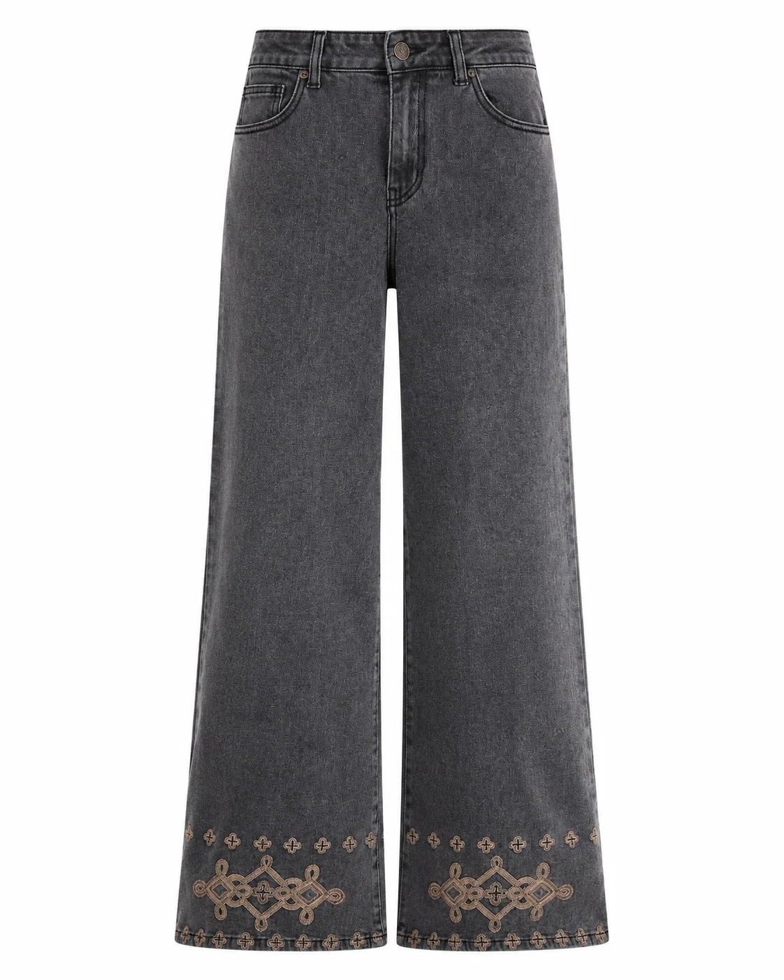 Jeans bordados contraste