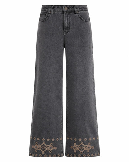 Jeans bordados contraste