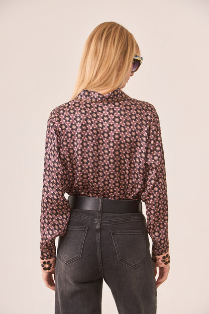 Jeans wide leg bordado