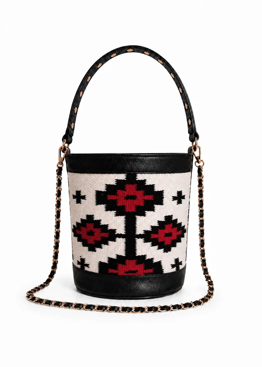 Bolso Selaia bucket beige y negro
