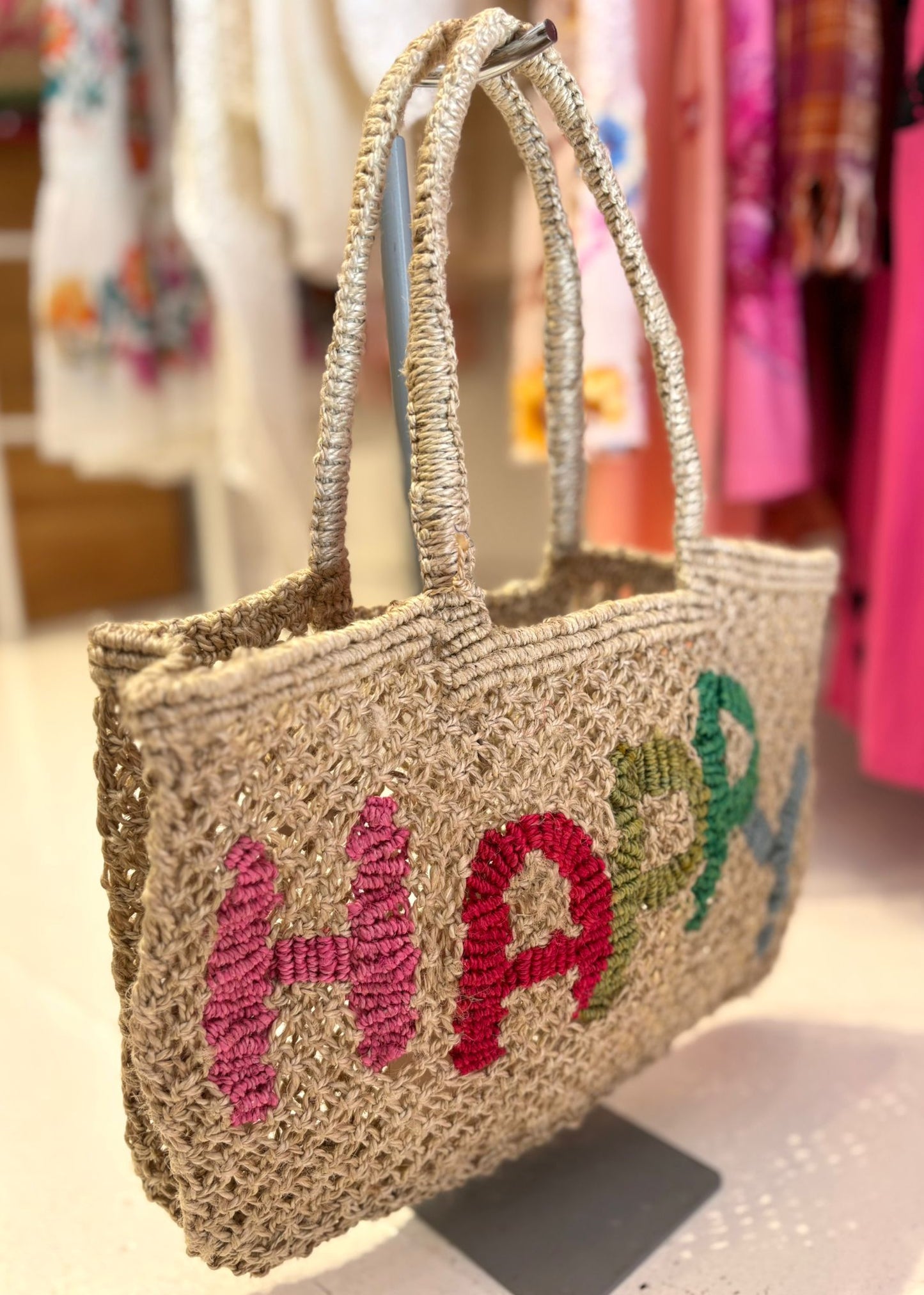 Bolso de yute "Happy"