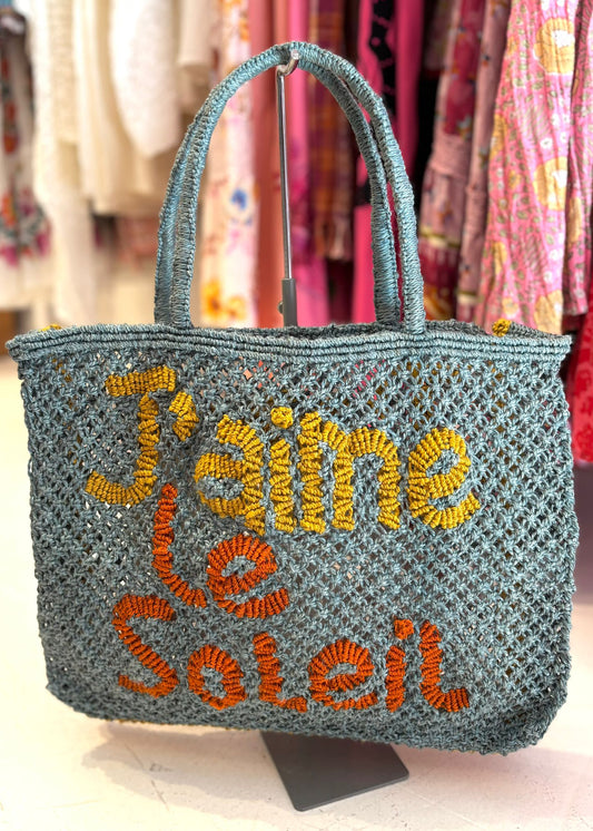 Bolso de yute "J'aime le soleil"