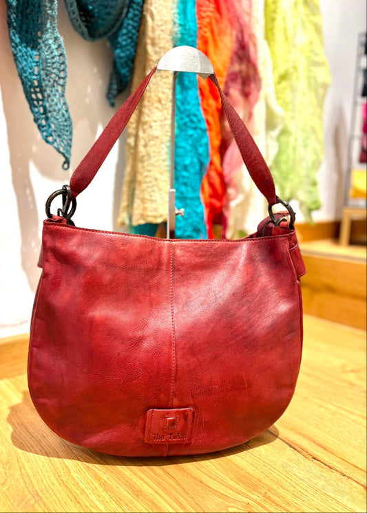 Bolso grande piel cereza