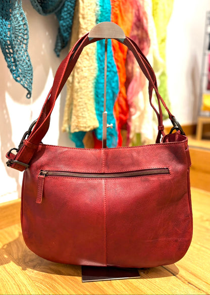 Bolso grande piel cereza