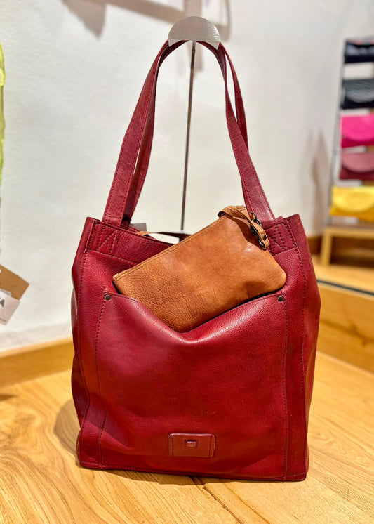 Bolso shopper cereza
