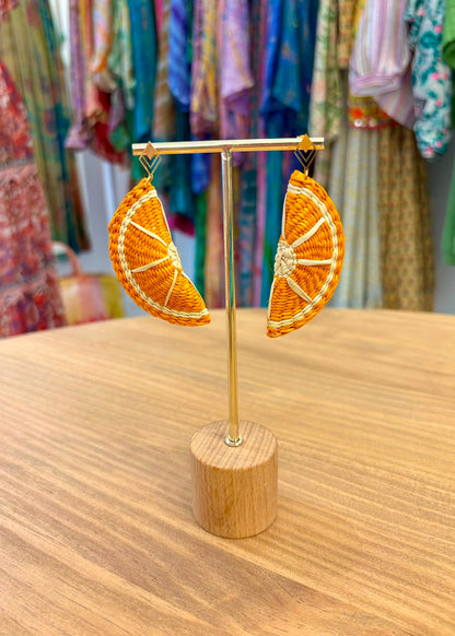 Pendientes iraca naranja