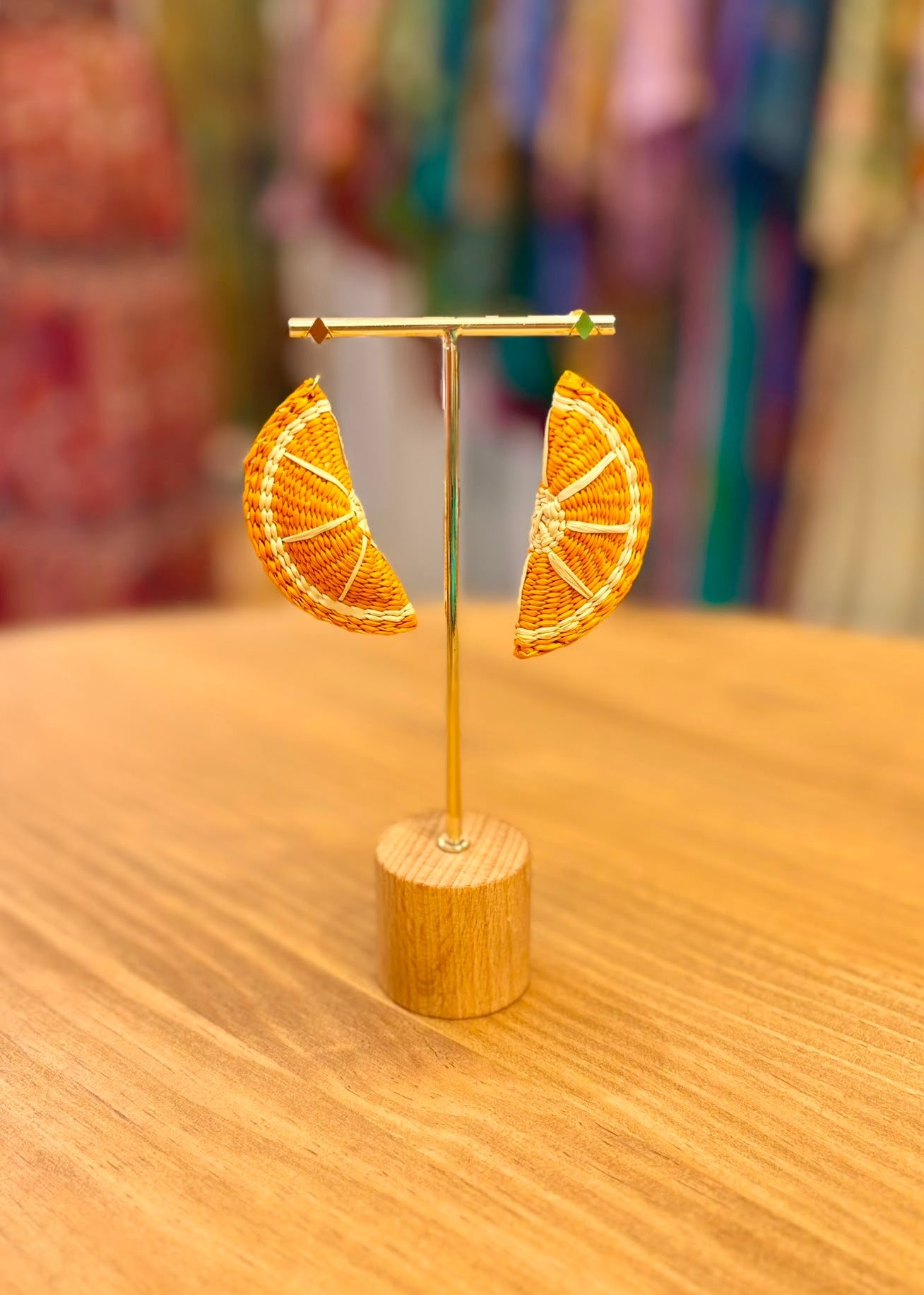 Pendientes iraca naranja