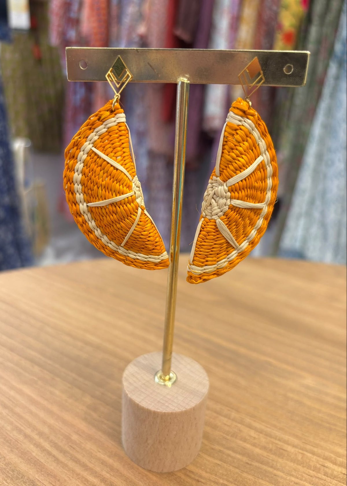 Pendientes iraca naranja