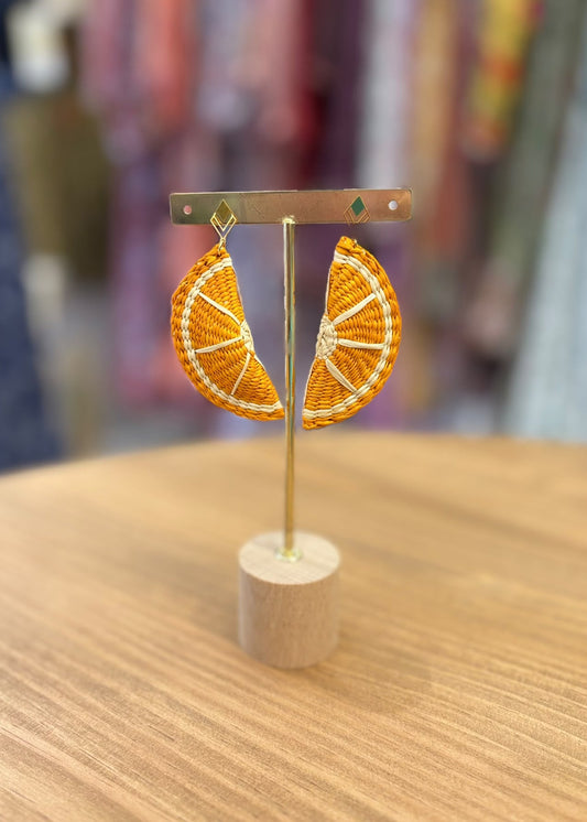 Pendientes iraca naranja