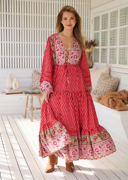Vestido largo estampado