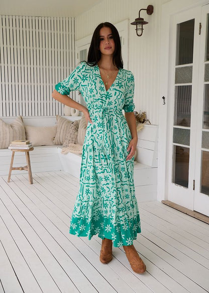 Vestido largo estampado