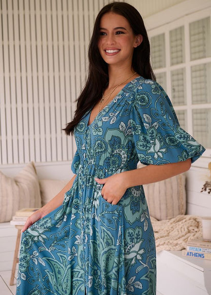 Vestido largo estampado