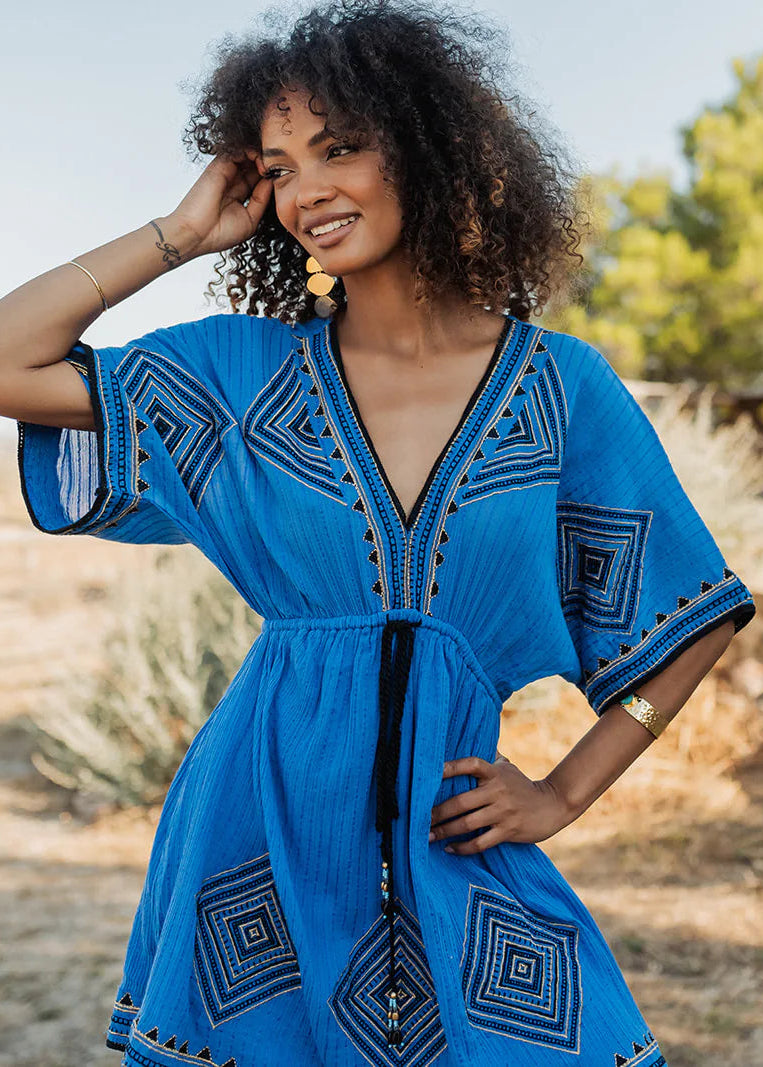 Vestido corto Cancun indigo