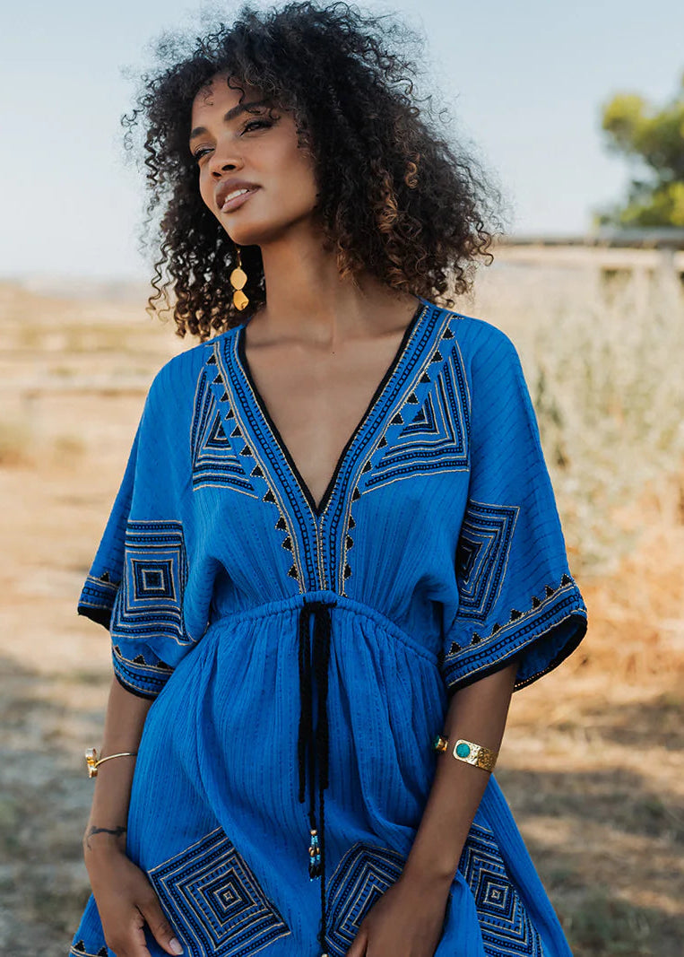 Vestido corto Cancun indigo