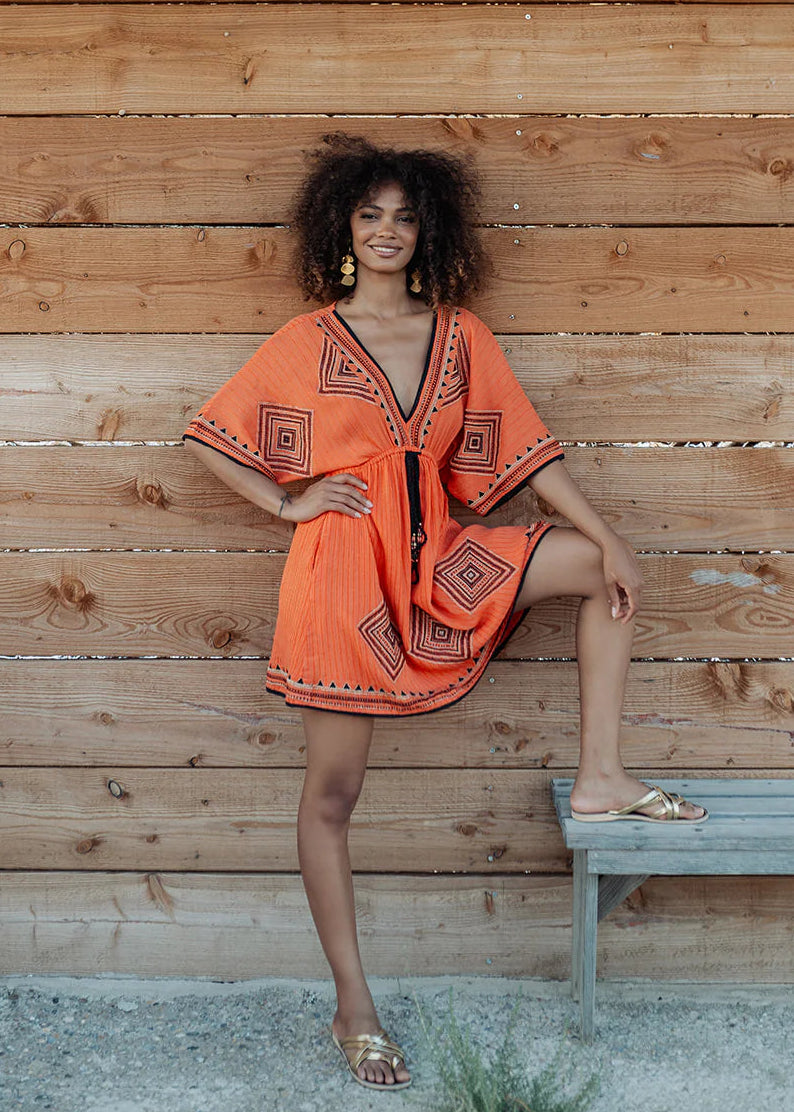 Vestido corto Cancun naranja
