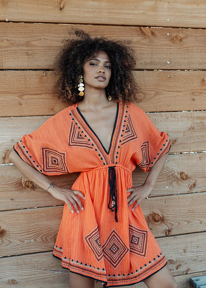 Vestido corto Cancun naranja