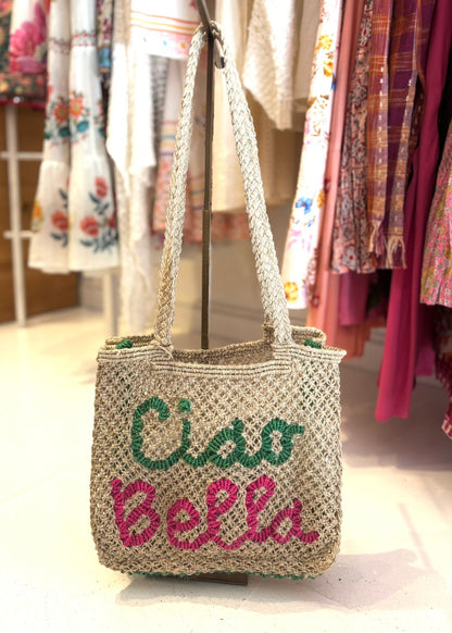 Bolso de yute "Ciao bella"