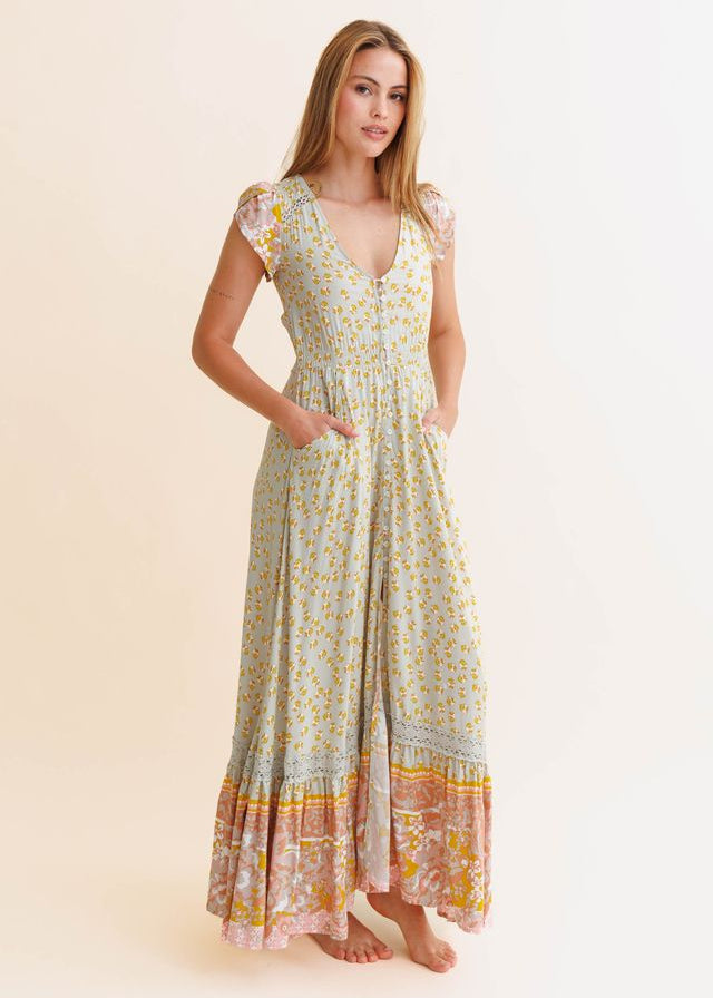 Vestido largo estampado
