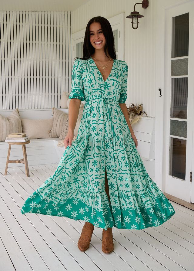 Vestido largo estampado