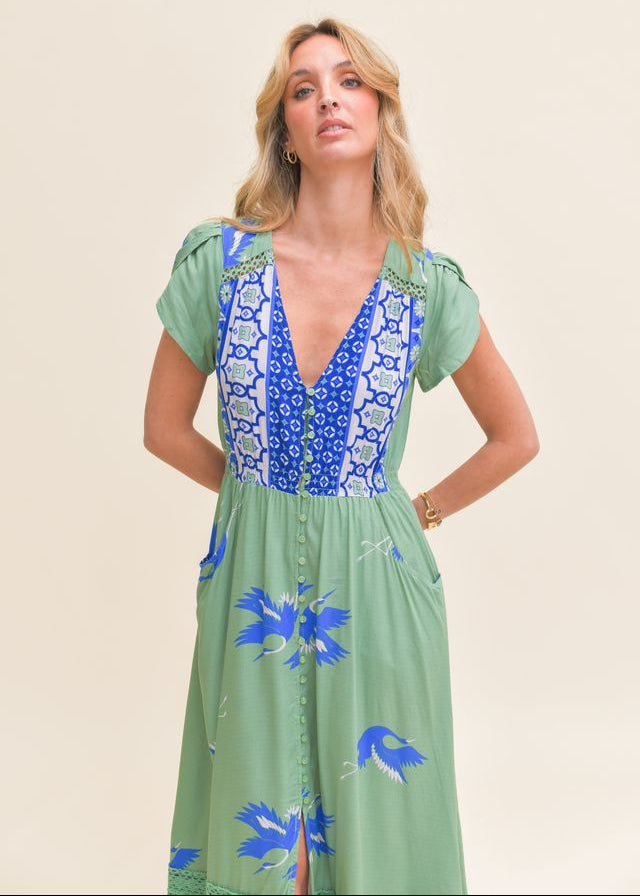 Vestido largo estampado