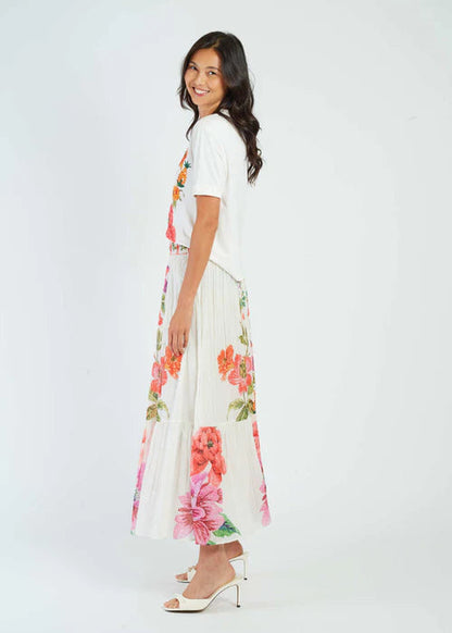 Falda larga estampada