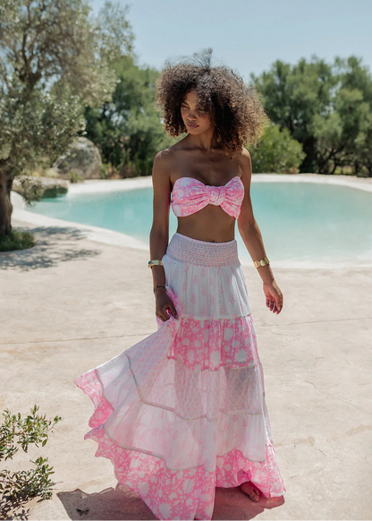 Falda larga Ambar pink neon