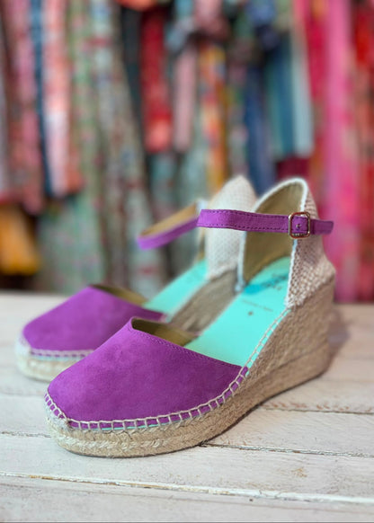 Sandalias cuña lila Star Love