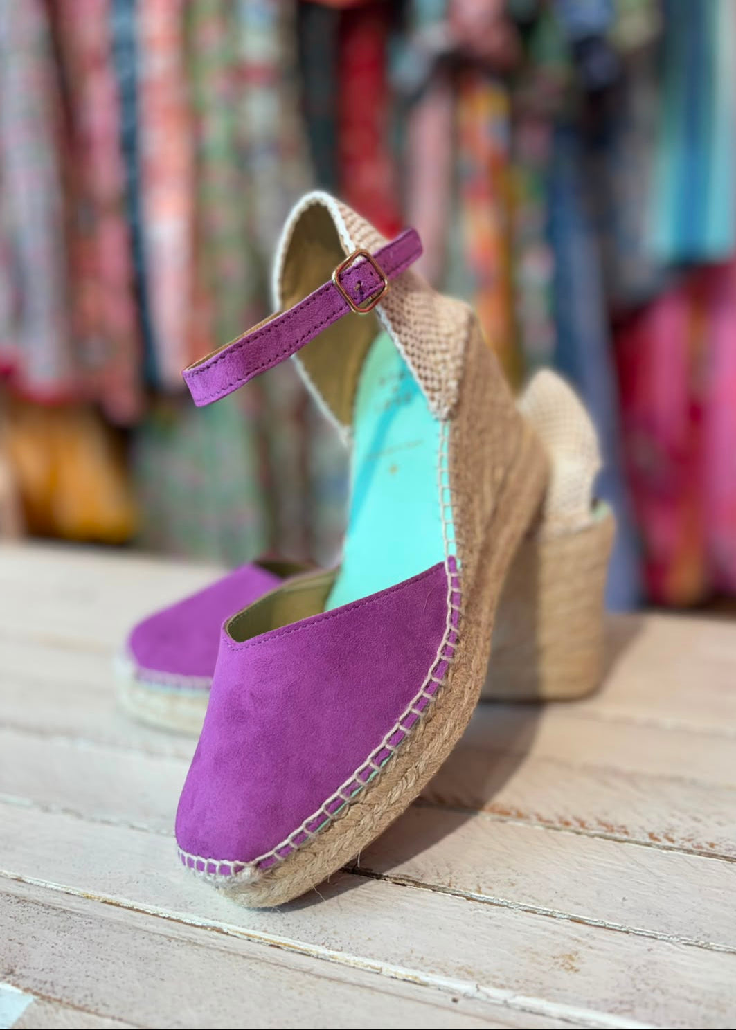 Sandalias cuña lila Star Love