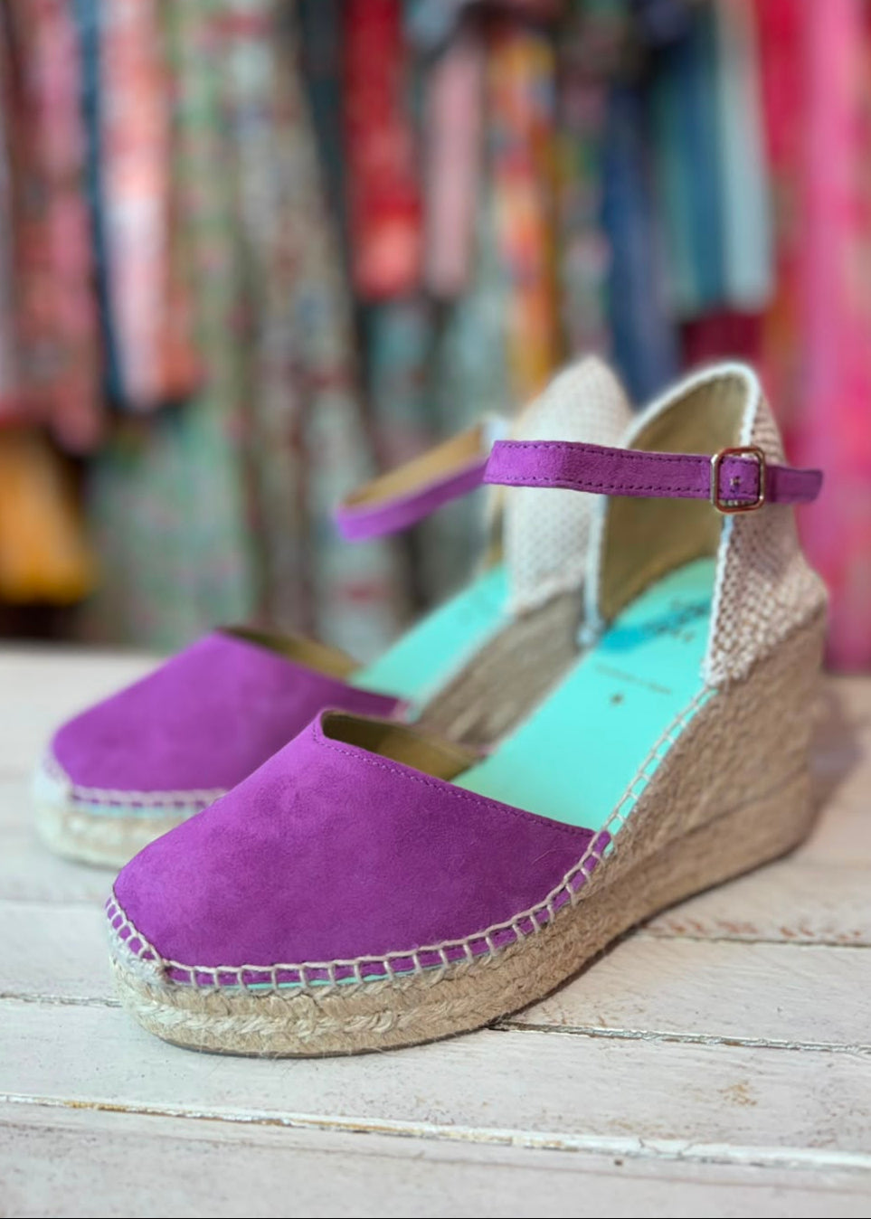 Sandalias cuña lila Star Love
