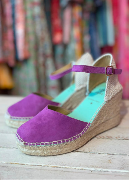 Sandalias cuña lila Star Love