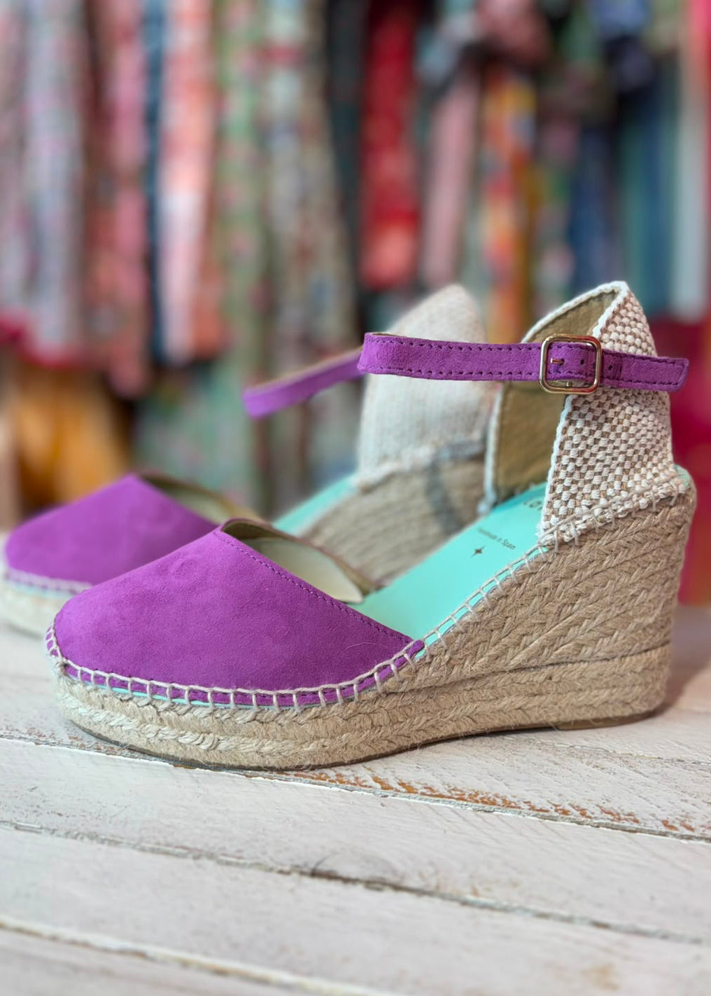 Sandalias cuña lila Star Love