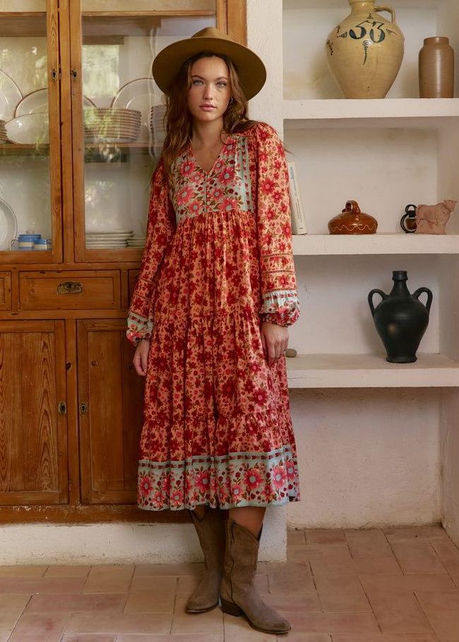 Vestido largo estampado