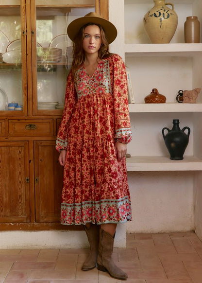 Vestido largo estampado