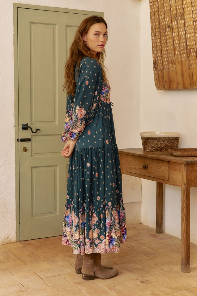 Vestido largo estampado