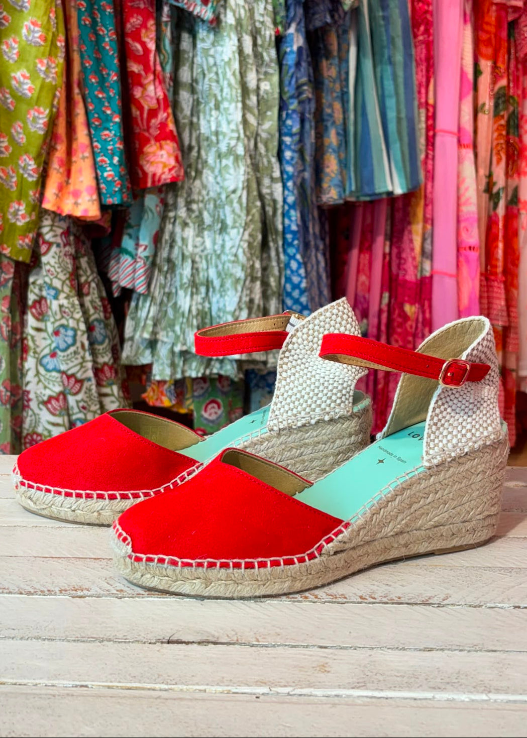 Sandalias cuña roja Star Love