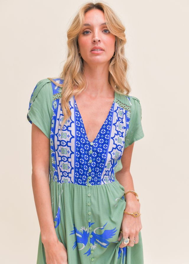 Vestido largo estampado
