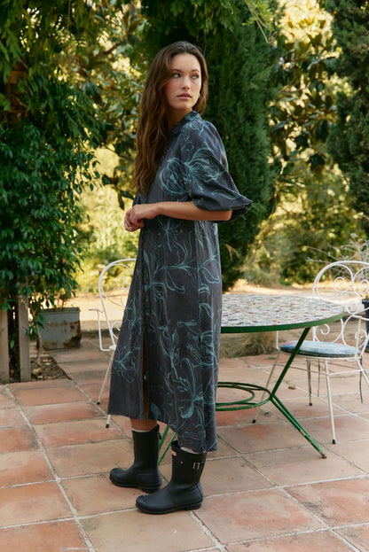 Vestido largo estampado